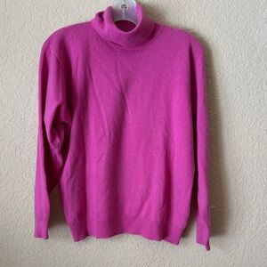 Clan Douglas Scotland Cashmere Turtleneck Sweater Pink Magenta